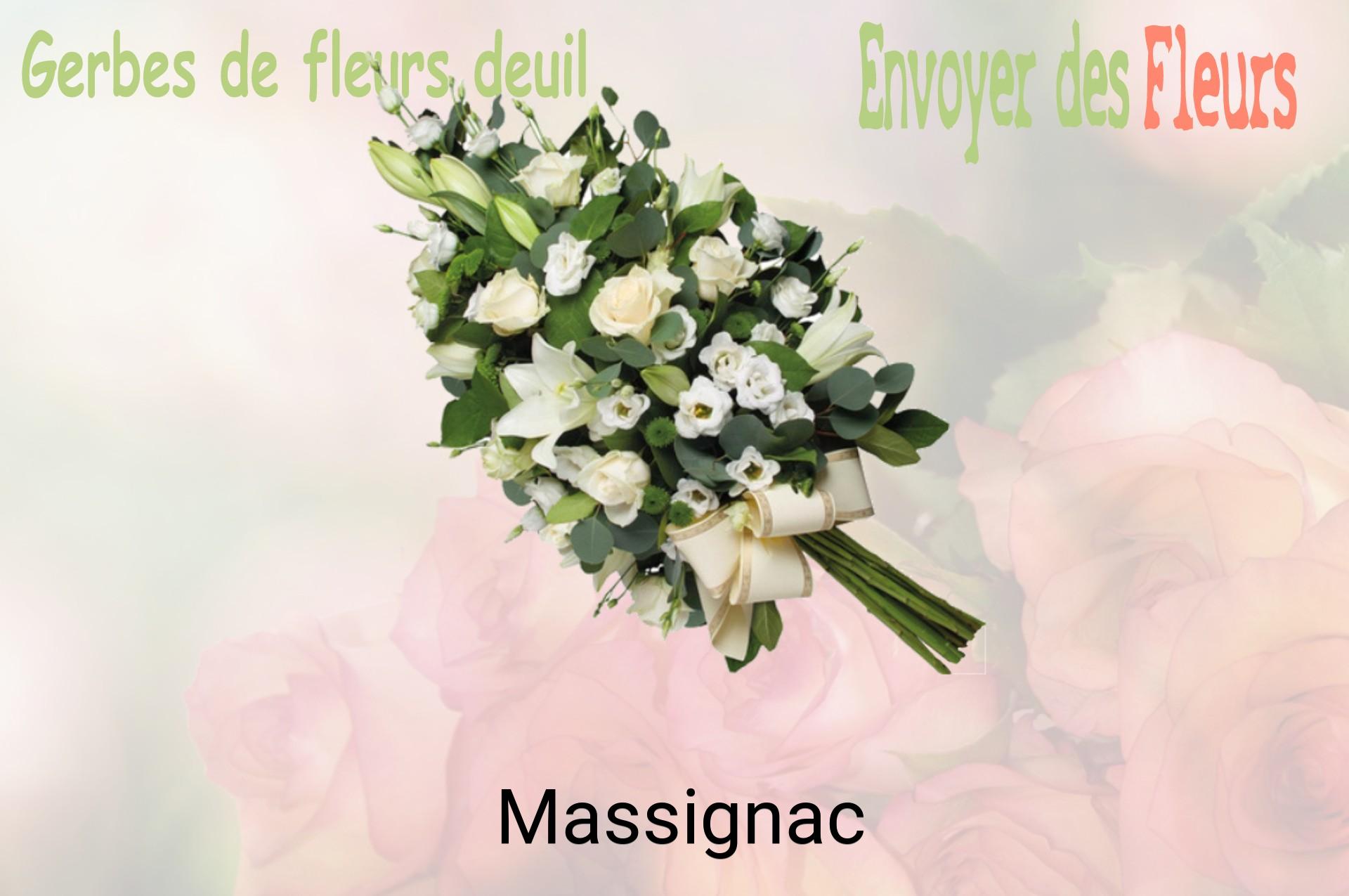 Gerbe de fleurs de deuil livrée à Massignac